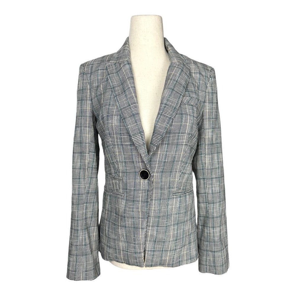 Veronica Beard Micro Houndstooth Plaid Single Bre… - image 1